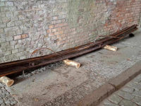 Straßenbahnschienen von Kostrzyn zurück in der Altstadt