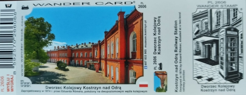 Dworzec kolejowy w Kostrzynie nad Odrą na nowej Wander Card