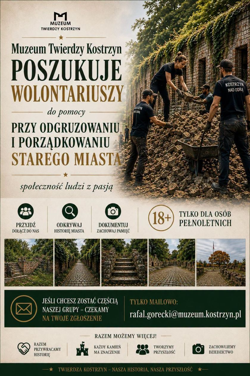 Muzeum Twierdzy Kostrzyn tworzy grupę wolontariuszy. Dołącz do nas!